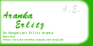 aranka erlitz business card